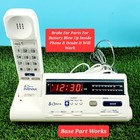  vintage 1993  Cobra Intenna Cordless Telephone Am fm Clock Radio  phone Broke 