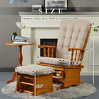 Glider And Ottoman Cushion Set Wood Baby Nursery Rocking Chair  Rubber Wood  Usa