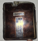 Vtg Ronson Cigarette Case Lighter Combo 1930s Brown Enamel Ten A Case - Read