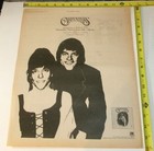 The Carpenters Vintage Original Ad Advert B b c Tv Appearance 1971 Karen Richard
