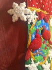 Bucilla Felt Christmas Stocking 18 Inch  Completed Handmade Beaded And Sequined