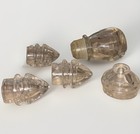 Lot 5 Different Small Vintage Stoppers Pressed Glass Crystal Decanter Bottle
