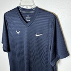 Nike Men s Large L Navy Slim Fit Rafa Nadal Court Challenger Tennis Top Shirt