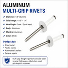 1 8  White Multi-grip Blind Pop Rivets     1 16  To 1 4  Grip Range   300 Pack