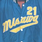 Vintage Kunsan Korean Misawa Varsity Jacket Size Medium Green Baseball Button-up