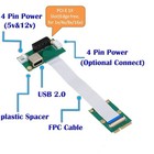 Mini Pci-e To Pci-e Express 1x Extension Cord Adapter Card With Usb Riser Card