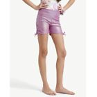 Justice Girls All Over Foil Dance And Gymnastics Cinch Shorts Xs 5-6 New Purple
