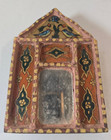 Antique Persian Style Hand-painted Lacquered Wood Miniature Mirror Frameantique 
