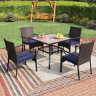 5pcs Patio Furniture Set Outdoor Furniture Dining Table Rattan Wicker Chairs Set