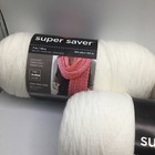 Red Heart Super Saver Yarn White 311 Worsted 7oz Acrylic No Dye Lot Of3 Skeins