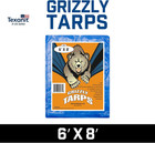 Grizzly Tarps By  6  X 8  Large Multi-purpose Waterproof Heavy Duty Poly Tarp Wi