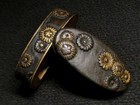 Japan  Antique Fuchigashira Japanese Sword Edo Period Chrysanthemums Scattering
