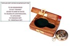 Brass Nautical Compass With Wooden Case - Antique Brass Marine Sundial Compass