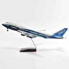 Airplane Aircraft 1 150 B747 Boeing 747-400 Plane Model Replica Resin Led Lights