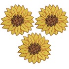 3-pack Sunflower Applique Patch - Embroidered Flower Badge 1-5 8   iron On 