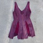 Vintage 1930s Maroon Rayon Swimsuit Bathing Suit Playsuit Romper One Piece