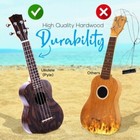 Pyle 21  Mahogany 4-string Soprano Ukulele Kit - Middle Grade