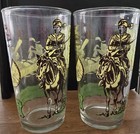 This Is 2qty Vintage Davy Crockett Drinking Glasses  Produced Approx  1950s  