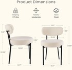 Dining Chairs Set Of 2  Mid Century Modern Chair Round Upholstered Curved