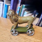 Vintage 1910 s  Distler  Tin   Litho  Pull Toy  Lion   Penny Toy