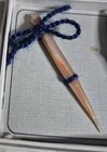 Abalone Shell Sewing Set Tatting Shuttle  Thread Winder   Stiletto Awl In Box