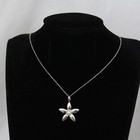 Tous Flower Motif Silver Pendant Necklace Earrings Accessorie Casual Style F342