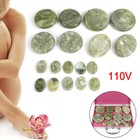 16pcs Natural Jade Heated Warmer Hot Massage Stones Kit Spa Heating Rock Therapy