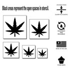 Set Of 5 Pot Leaf Marijuana Leaf Reusable Craft Stencils 1 Thru 5 Inches 