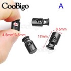 10pcs Black Cord Lock Stopper Spring Toggle Drawstring Shoelace Paracord