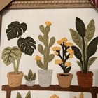 New Bp Home Woven Embroidered Textile Wall Art Plants Flowers 13 X 16    