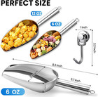6 Oz Stainless Steel Ice Scoop With Magnetic Hook  Dishwasher Safe