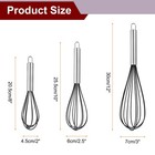 3pcs Silicone Whisk 8  10  12  Kitchen Whisk Wire Whisks Beater Black