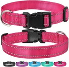 Adjustable Nylon Dog Collar Puppy Pet Collar Buckle Neck Collar S-xl Solid Color