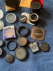 Vtg Lot 35mm Parts lens filters hoya japan caps mandee vivitar Flash Kit tiffen 