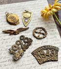 Lot Of Antique And Vintage French Medals And Metal Pieces For Repurpose 
