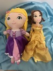 Disney Princess Plush Dolls Belle  Rapunzel Soft Toys Stuffed Clean Cuddly Set 2