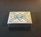 Vintage Handmade Navajo Native American Sterling Silver Pill Trinket Box