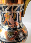Antique Egyptian Brass Copper Silver Inlay Figural 15 In Islamic Ewer Pitcher