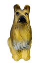 Vintage Setting Collie Dog Ceramic Porcelain Handpainted 6 Inches Tall
