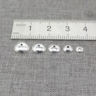 925 Sterling Silver Shiny Plain Bead Caps 4mm 5mm 6mm For Bracelet Bead Spacers