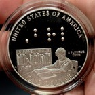 2009 P Louis Braille Proof Commemorative Silver Dollar Ogp coa Nice Cameo 