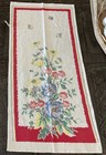 Vintage Startex Tea Towel Flowers And Butterflies Pink Border 32    X 15   