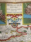 Genuine Antique 1800s   John Speed Map Of Middlesex