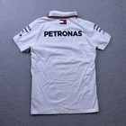 Mercedes Amg Petronas F1 Team Polo Shirt White Mens Medium Short Sleeve Racing