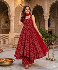 Anarkali Kurti Set For Women Kurti Pant Dupatta Set