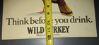Vintage Wild Turkey Bourbon Display Sign Vintage