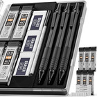 Nicpro Metal 0 9 Mm Mechanical Pencils Set With Case 3pcs Black 0 9mm Drafting