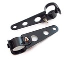 Universal Black Cafe Racer Motorcycle Headlight Brackets - Fits 30mm - 38mm