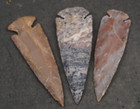 3 Slightly Bent 4 2  Flint Arrowhead Spear Project Point Knife Blade Bb764