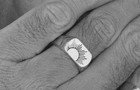 Men   s 925 Sterling Silver Sun Signet Ring   Engraved Vintage Band   Minimalist S